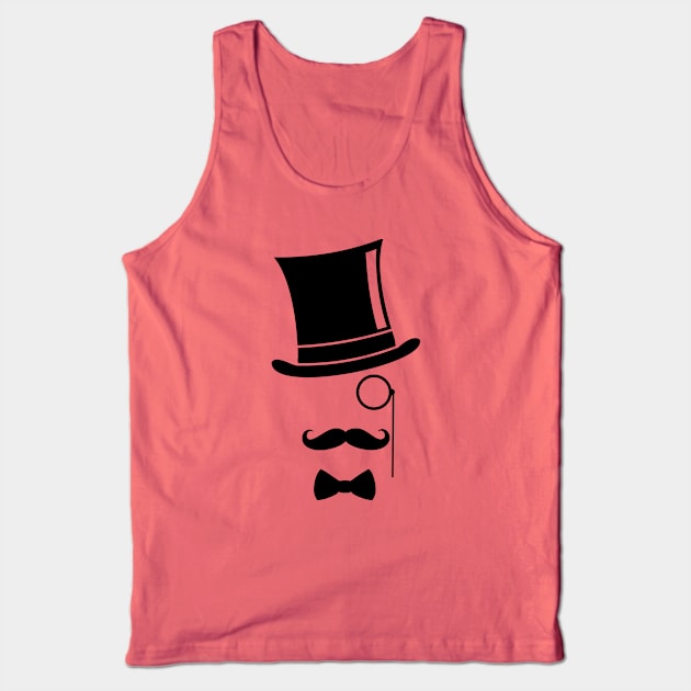 Moustache Monocle Top Hat Tank Top by BigTime